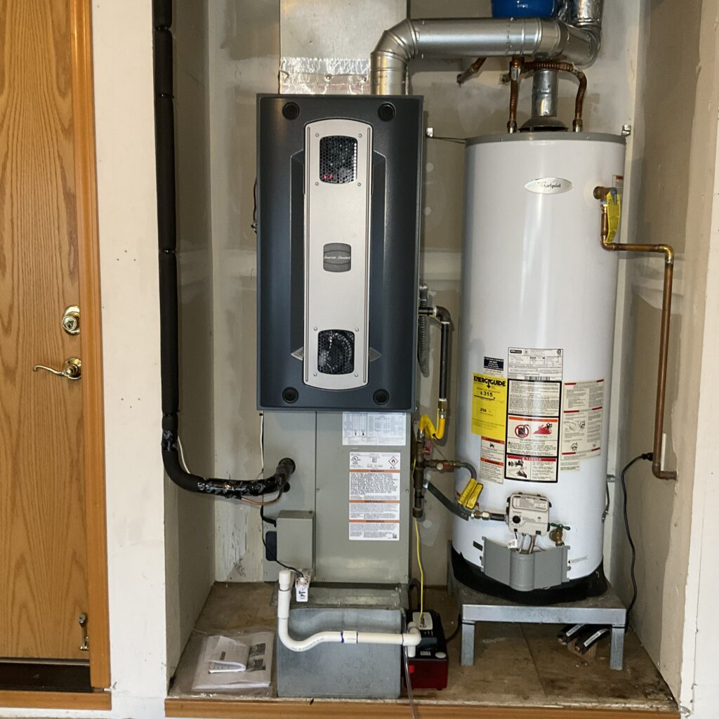 New American Standard gas furnace installed by Sound Comfort Heating in Snohomish County